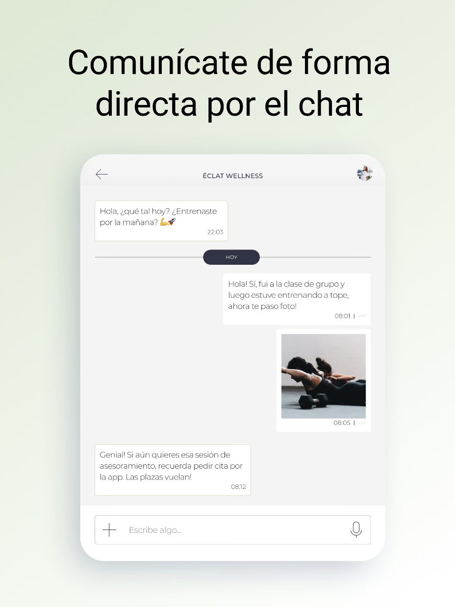 Comunícate de forma directa por el chat